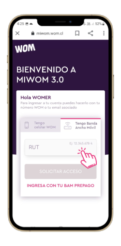 Ingreso a la APP Tengo Banda Ancha Móvil