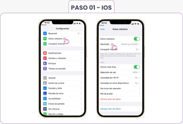 Paso a paso de configuración para activar Volte. 